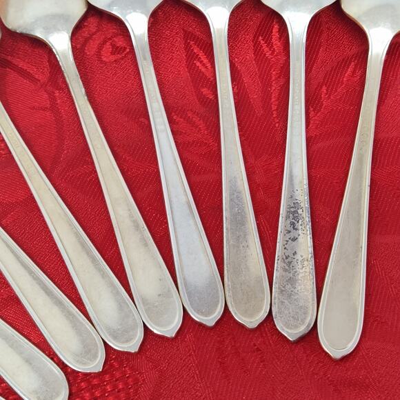 10X Silver Plate Teaspoons Nobility Plate Royal Rose Oneida - Picture 15 of 15
